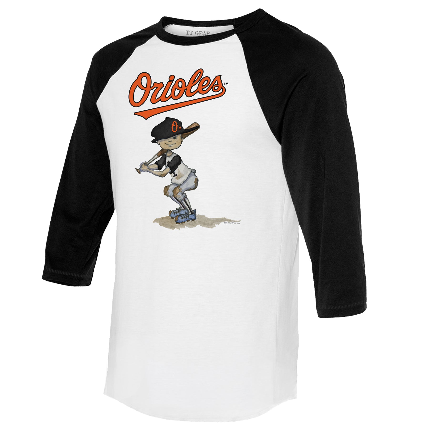 Baltimore Orioles Slugger 3/4 Black Sleeve Raglan