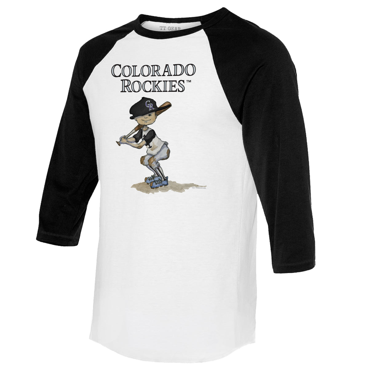 Colorado Rockies Slugger 3/4 Black Sleeve Raglan