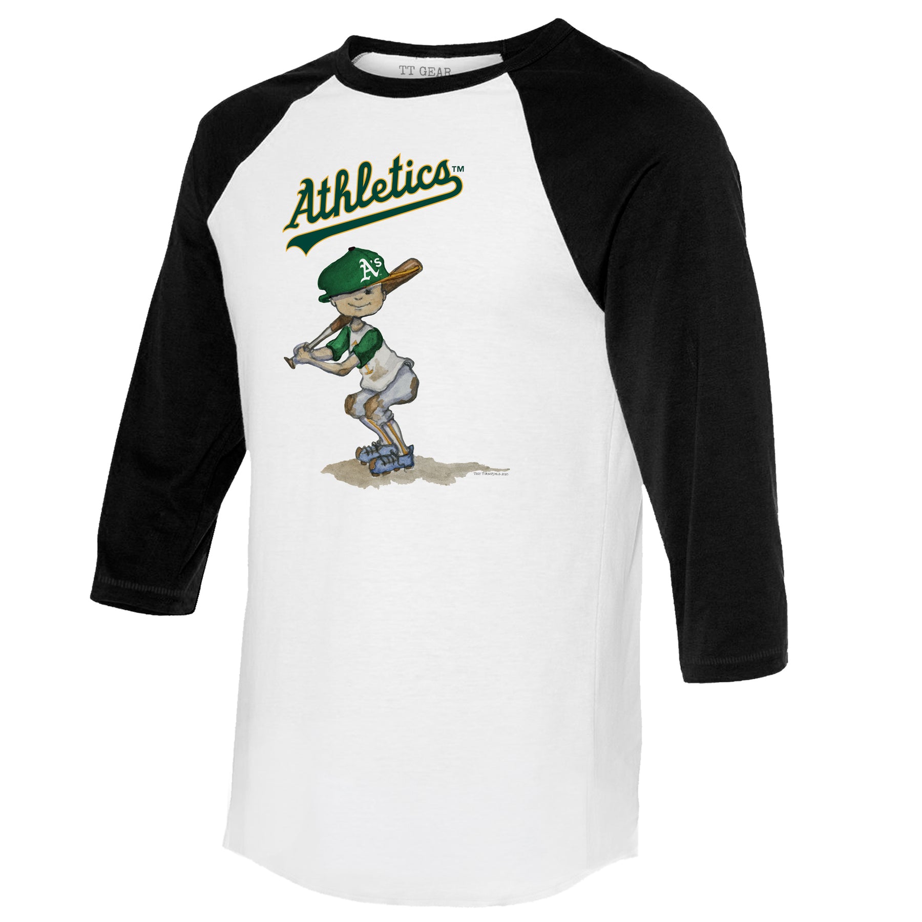 Oakland Athletics Slugger 3/4 Black Sleeve Raglan