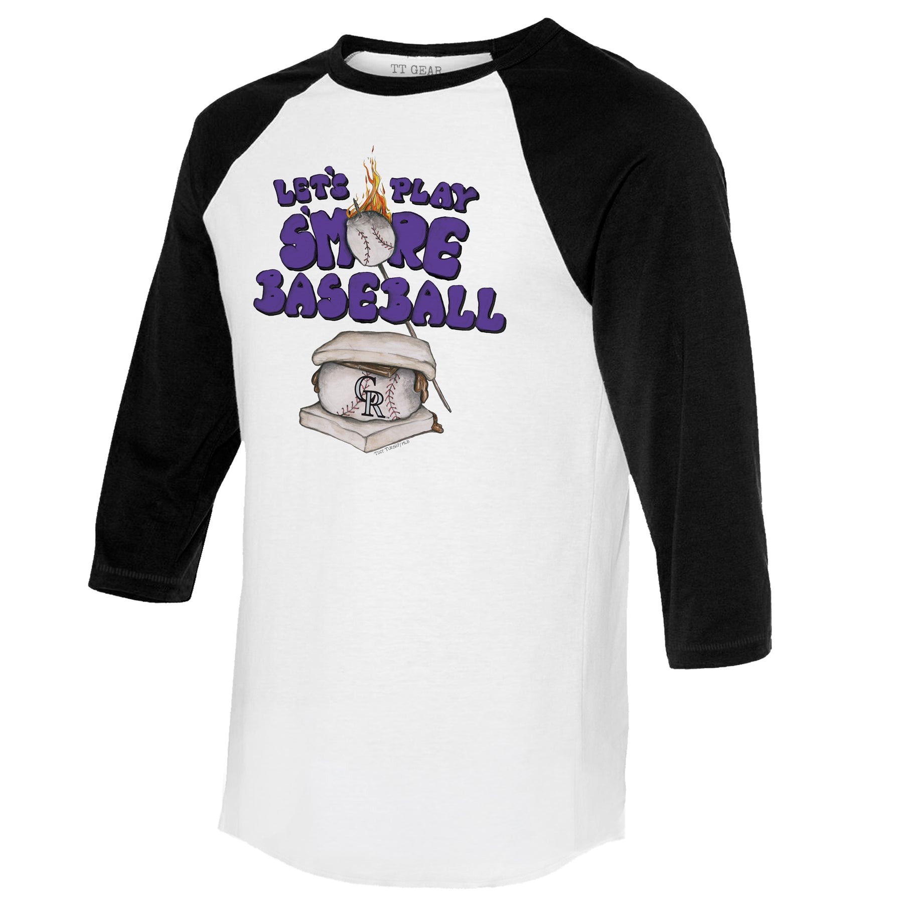 Colorado Rockies S'mores 3/4 Black Sleeve Raglan