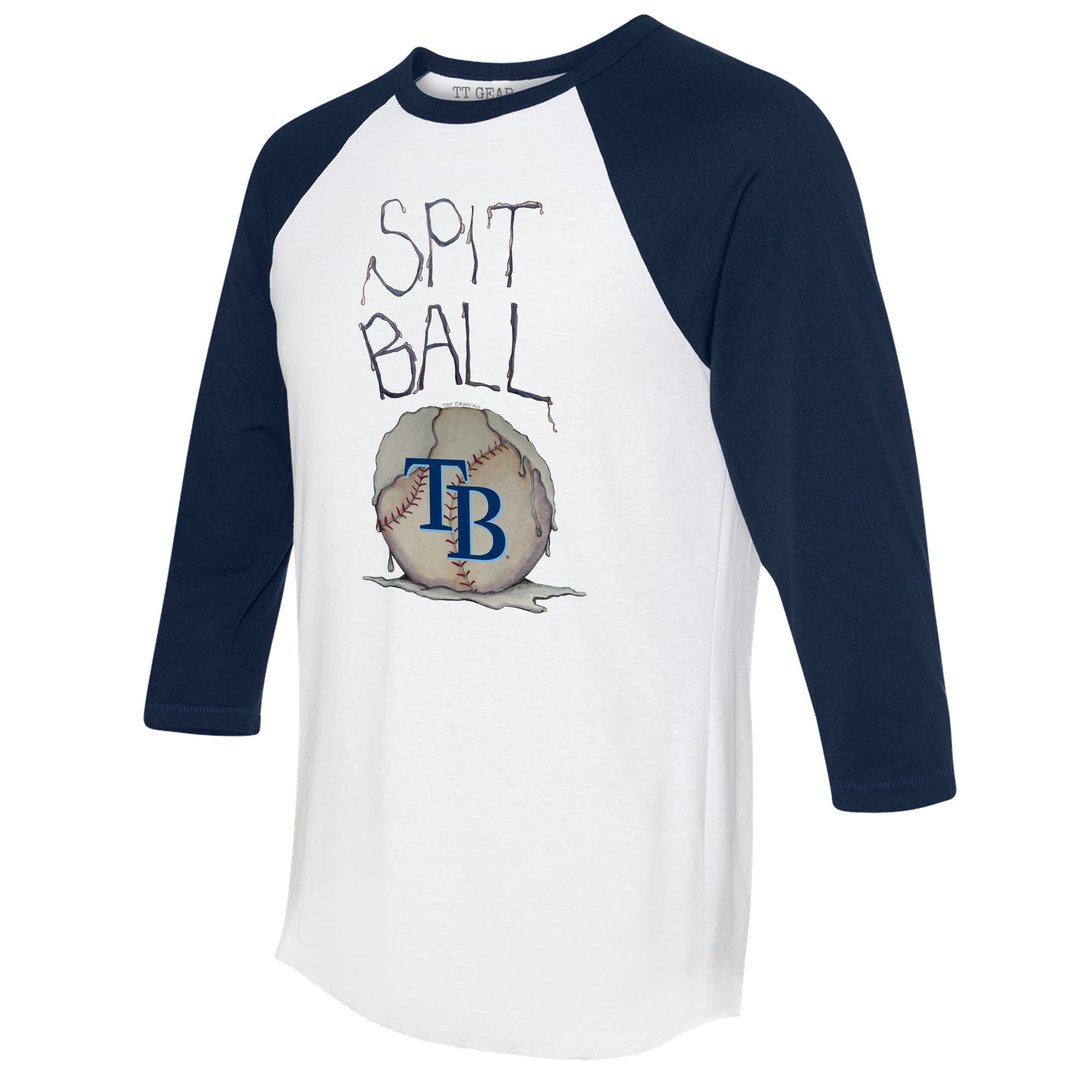 Tampa Bay Rays Spit Ball 3/4 Navy Blue Sleeve Raglan