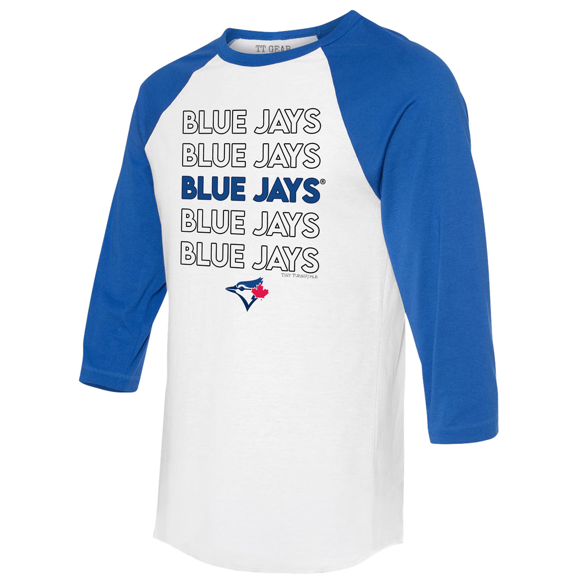 Toronto Blue Jays Stacked 3/4 Royal Blue Sleeve Raglan