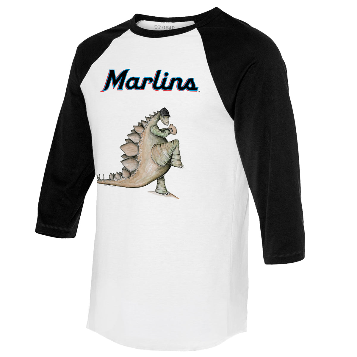 Miami Marlins Stega 3/4 Black Sleeve Raglan