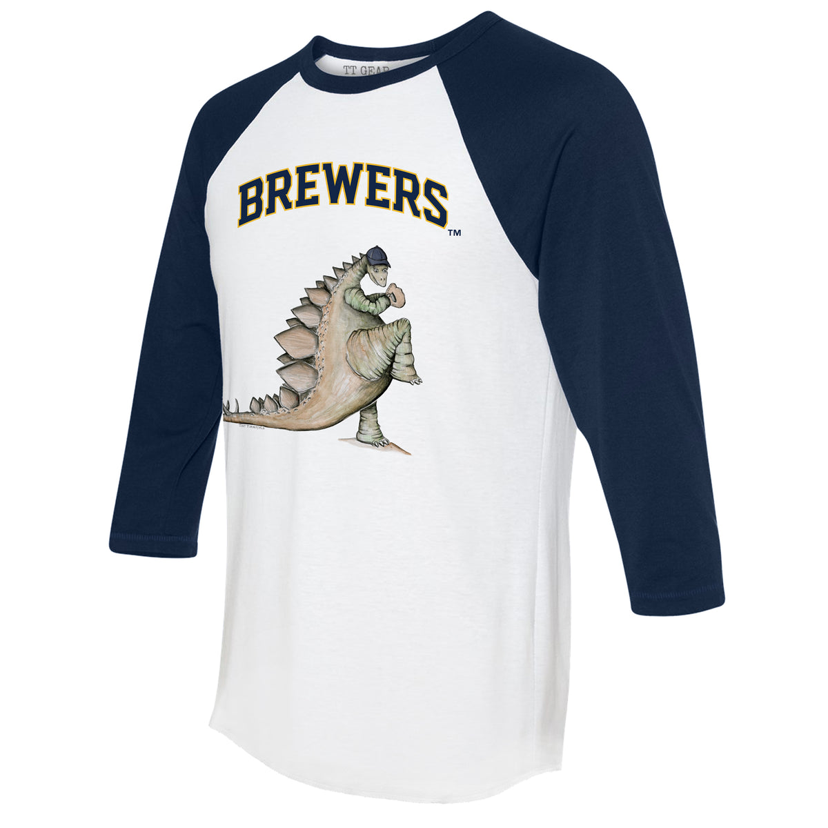 Milwaukee Brewers Stega 3/4 Navy Blue Sleeve Raglan