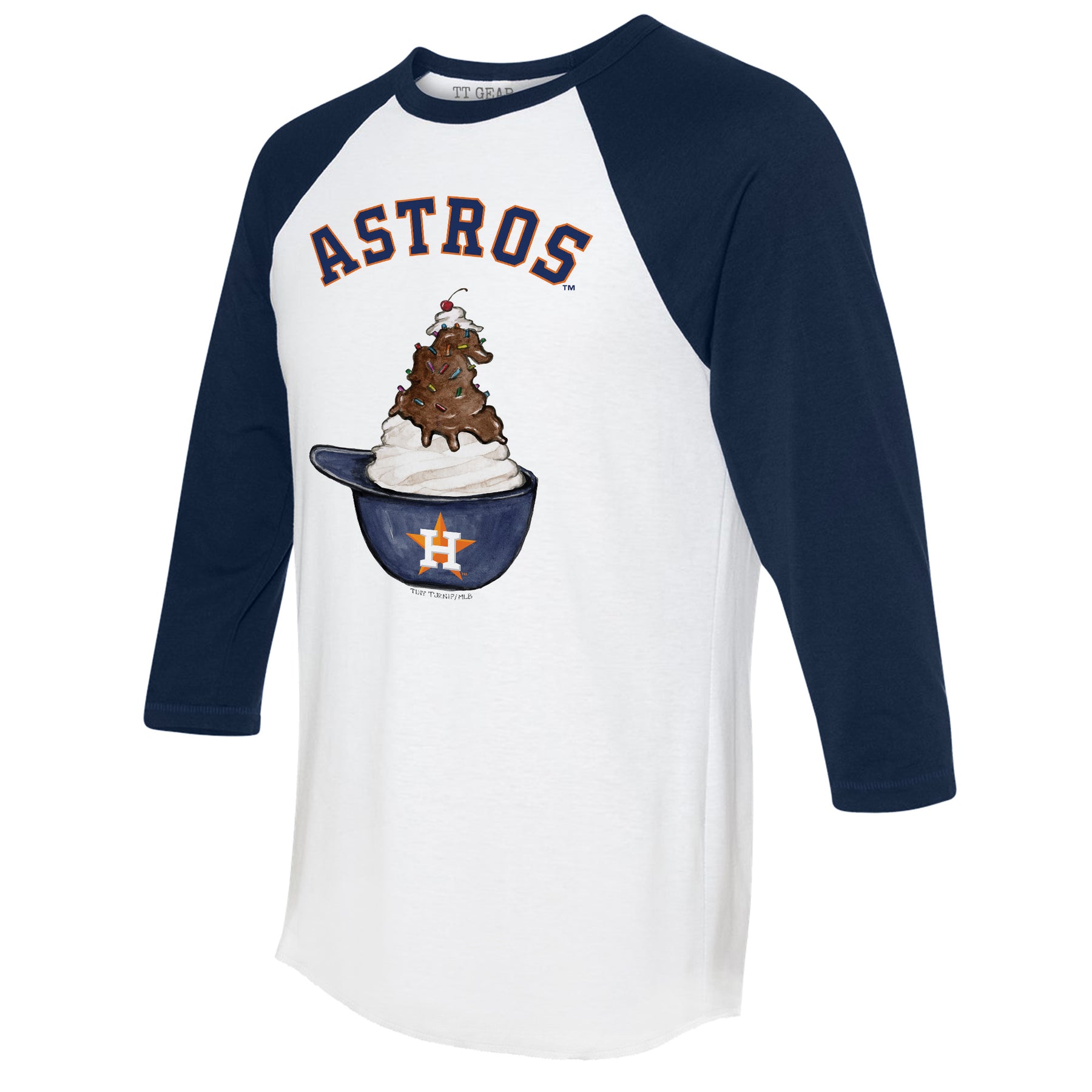 Houston Astros Sundae Helmet 3/4 Navy Blue Sleeve Raglan