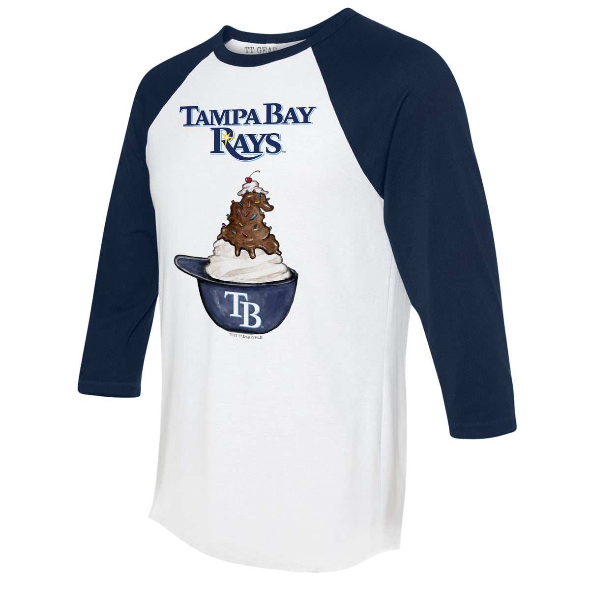 Tampa Bay Rays Sundae Helmet 3/4 Navy Blue Sleeve Raglan