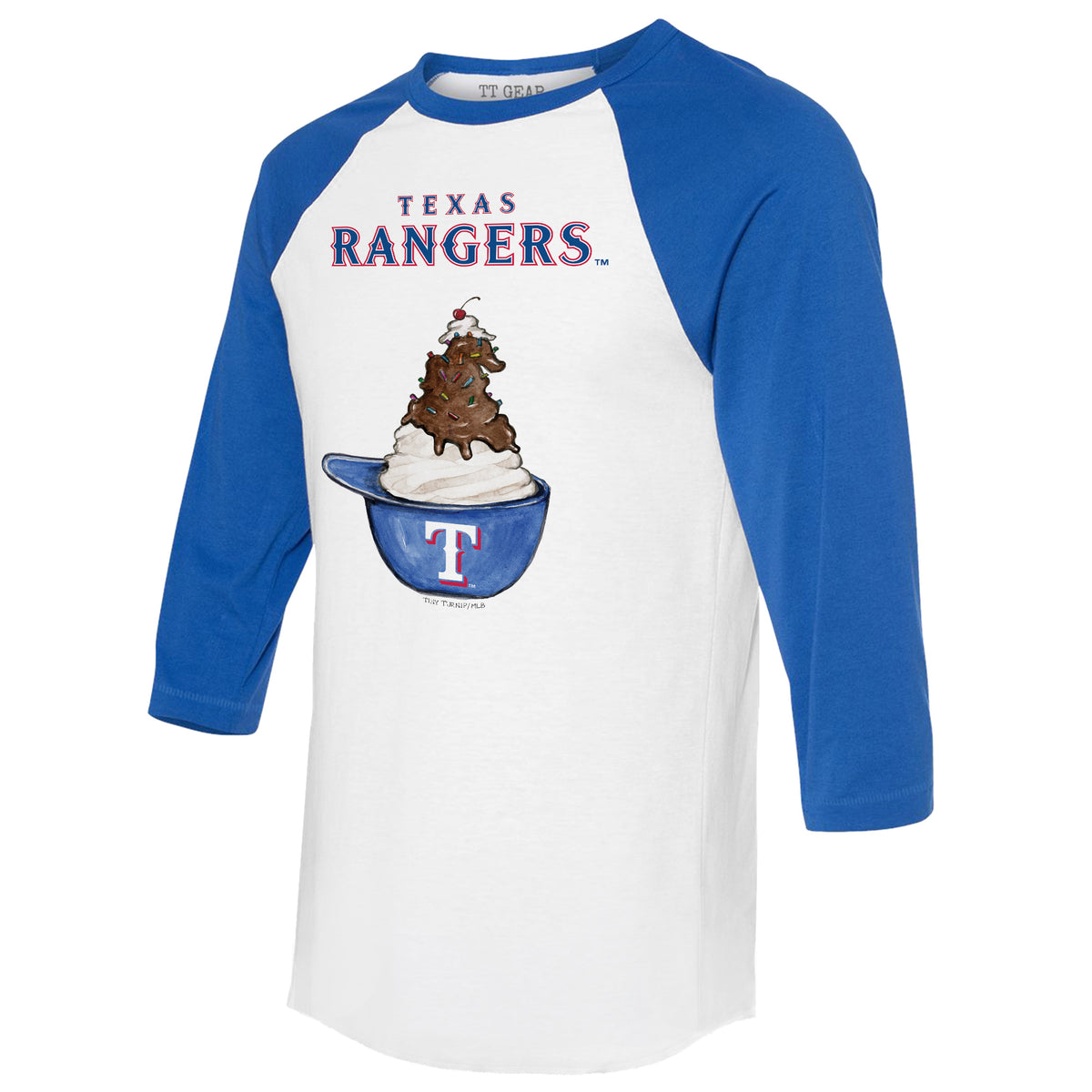 Texas Rangers Sundae Helmet 3/4 Royal Blue Sleeve Raglan