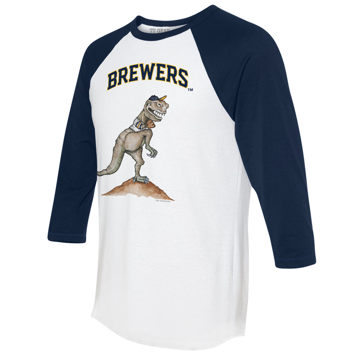 Milwaukee Brewers TT Rex 3/4 Navy Blue Sleeve Raglan