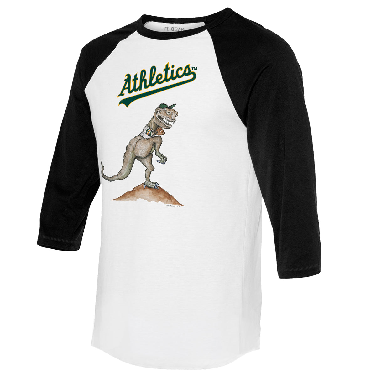 Oakland Athletics TT Rex 3/4 Black Sleeve Raglan
