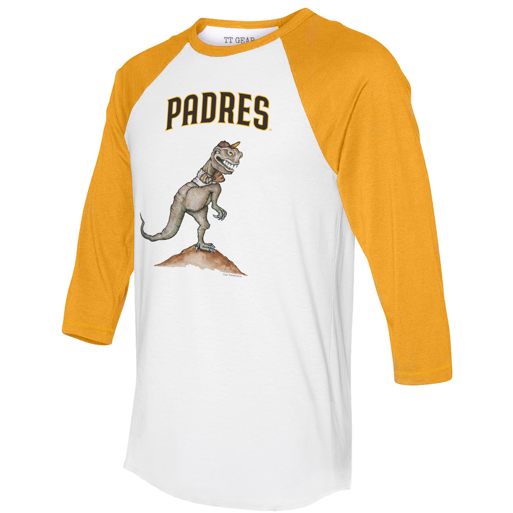 San Diego Padres TT Rex 3/4 Gold Sleeve Raglan
