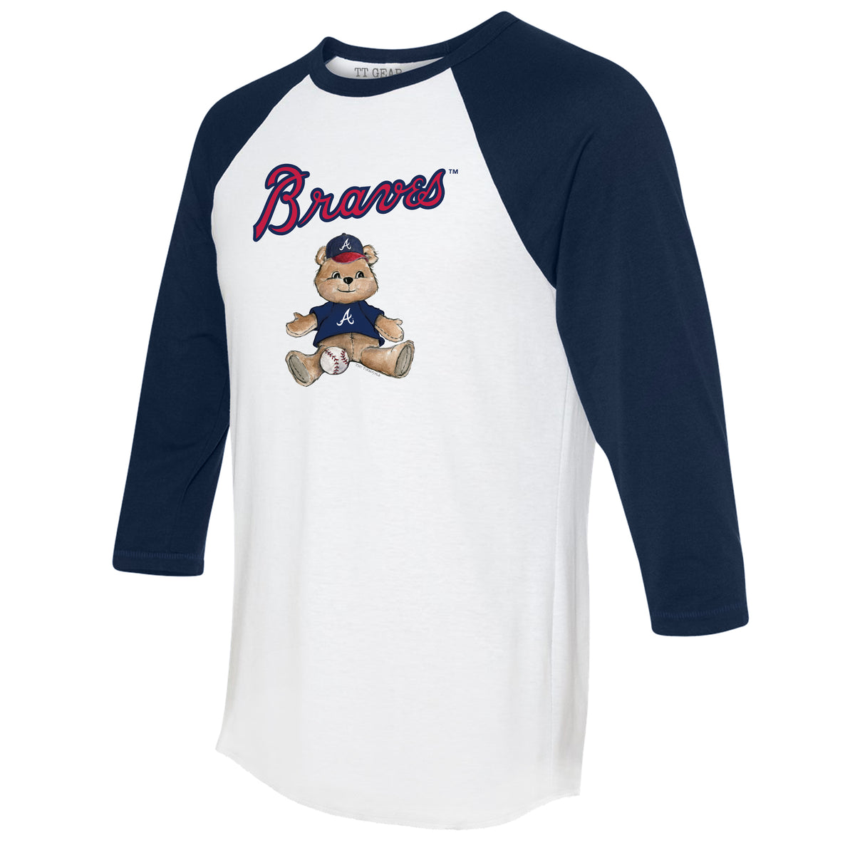 Atlanta Braves Teddy 3/4 Navy Blue Sleeve Raglan
