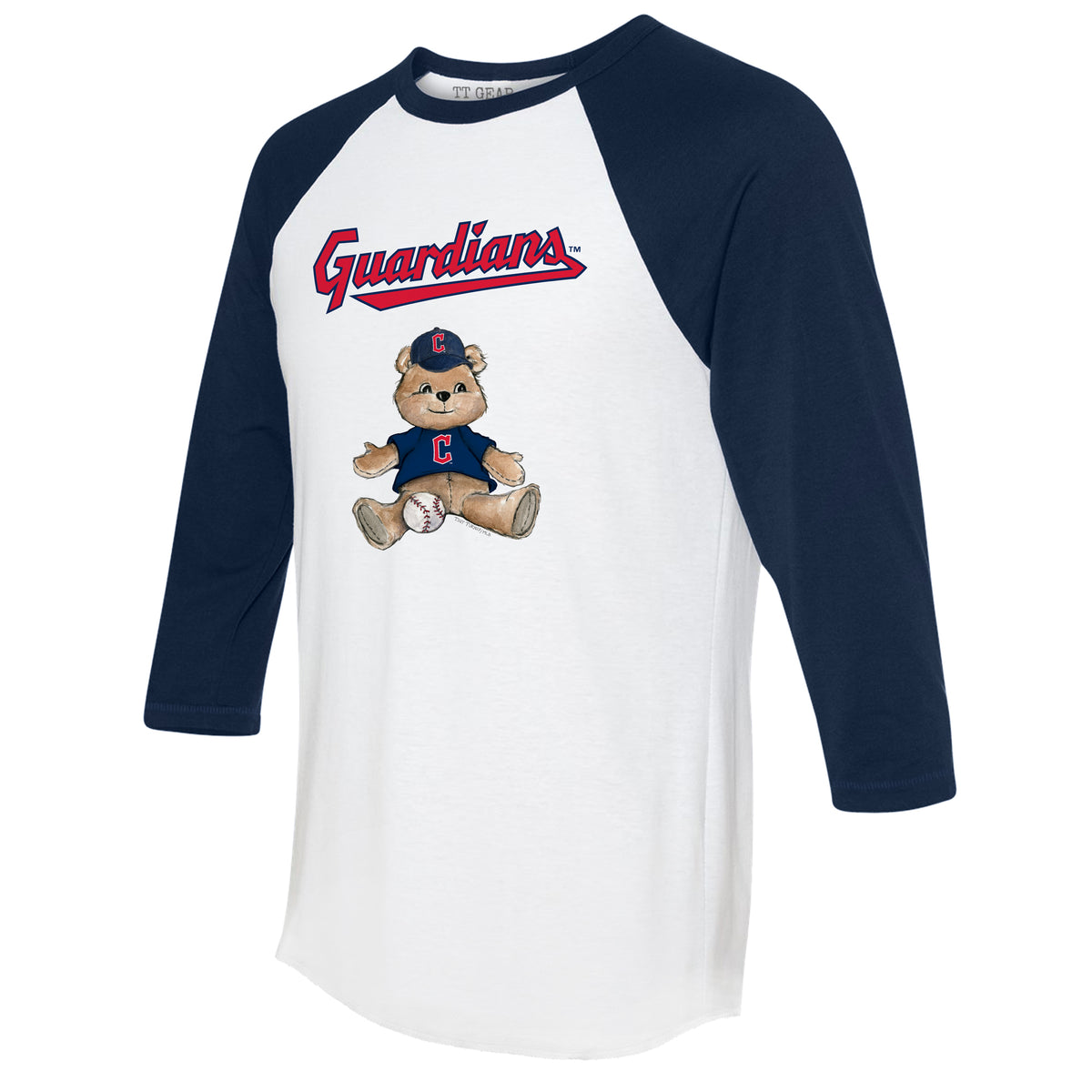 Cleveland Guardians Teddy 3/4 Navy Blue Sleeve Raglan
