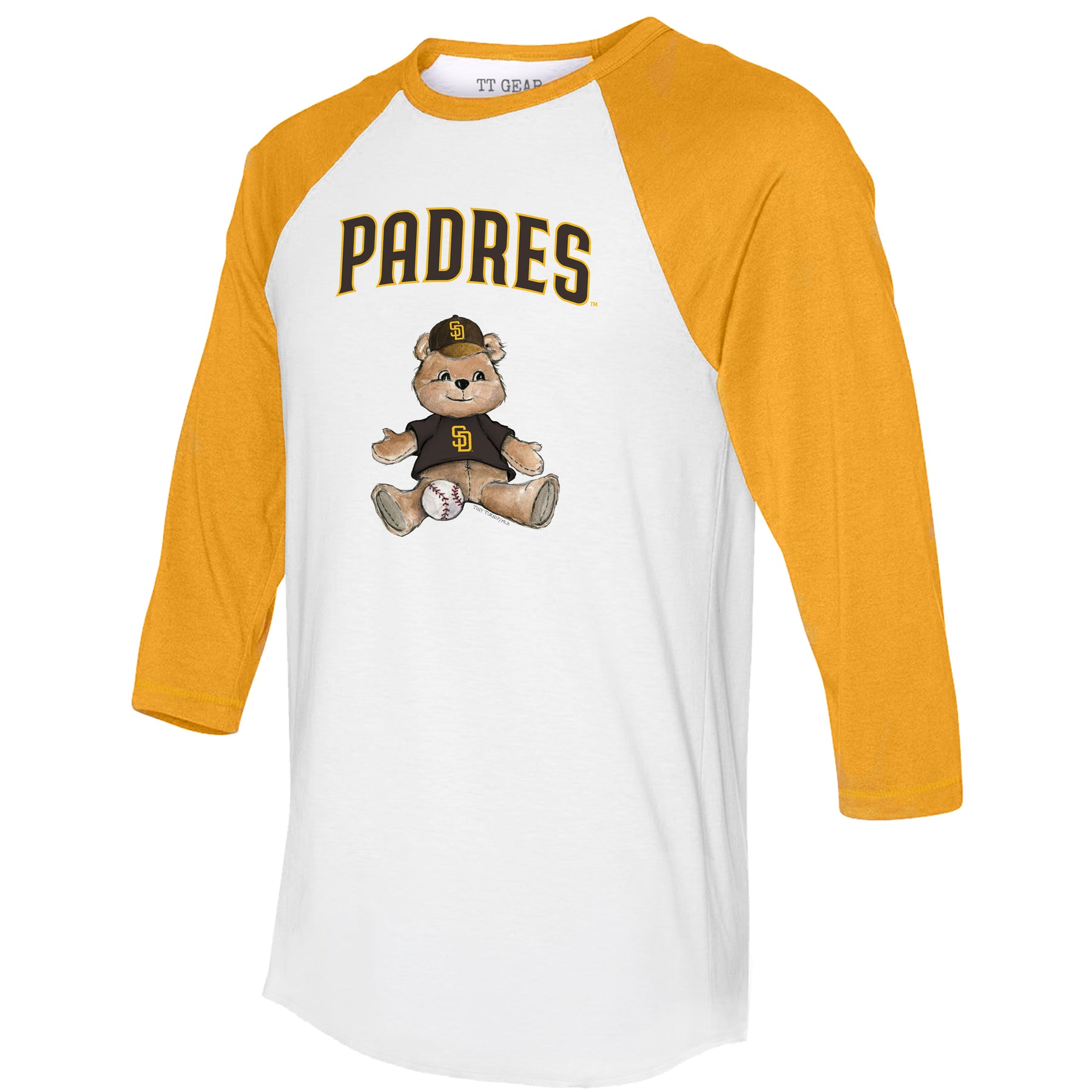 San Diego Padres Teddy 3/4 Gold Sleeve Raglan