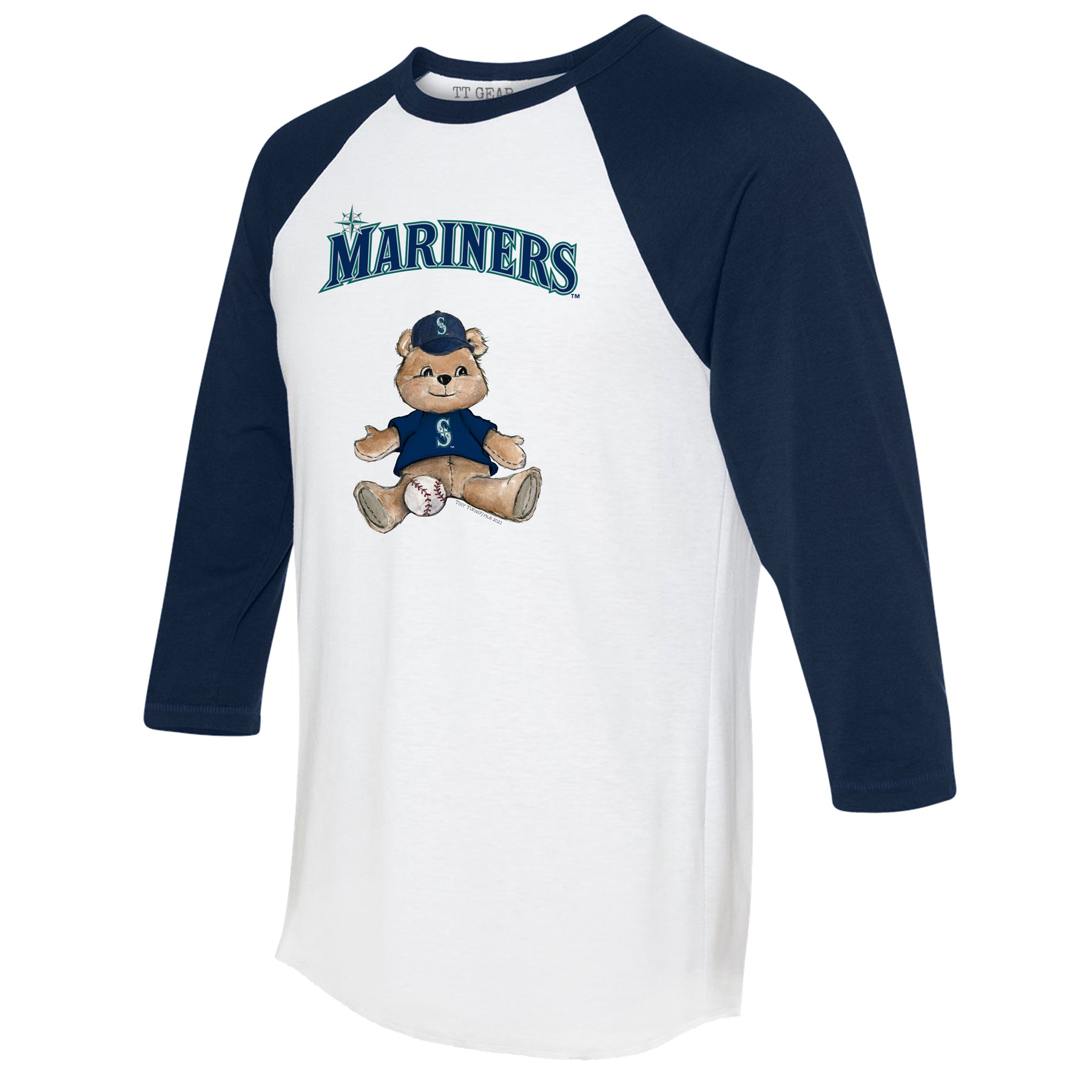 Seattle Mariners Teddy 3/4 Navy Blue Sleeve Raglan
