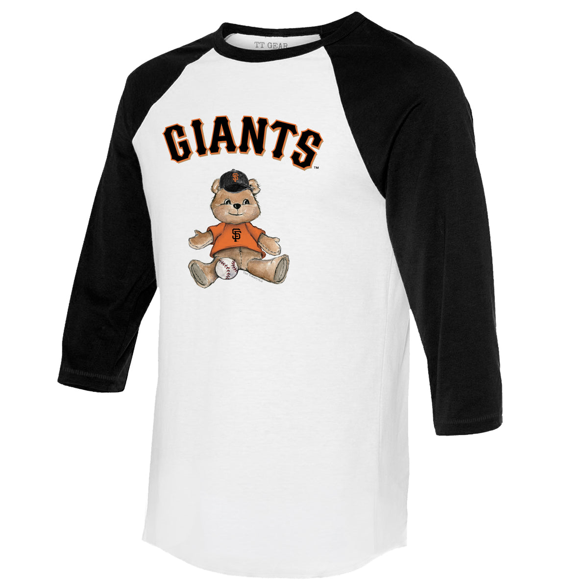 San Francisco Giants Teddy 3/4 Black Sleeve Raglan