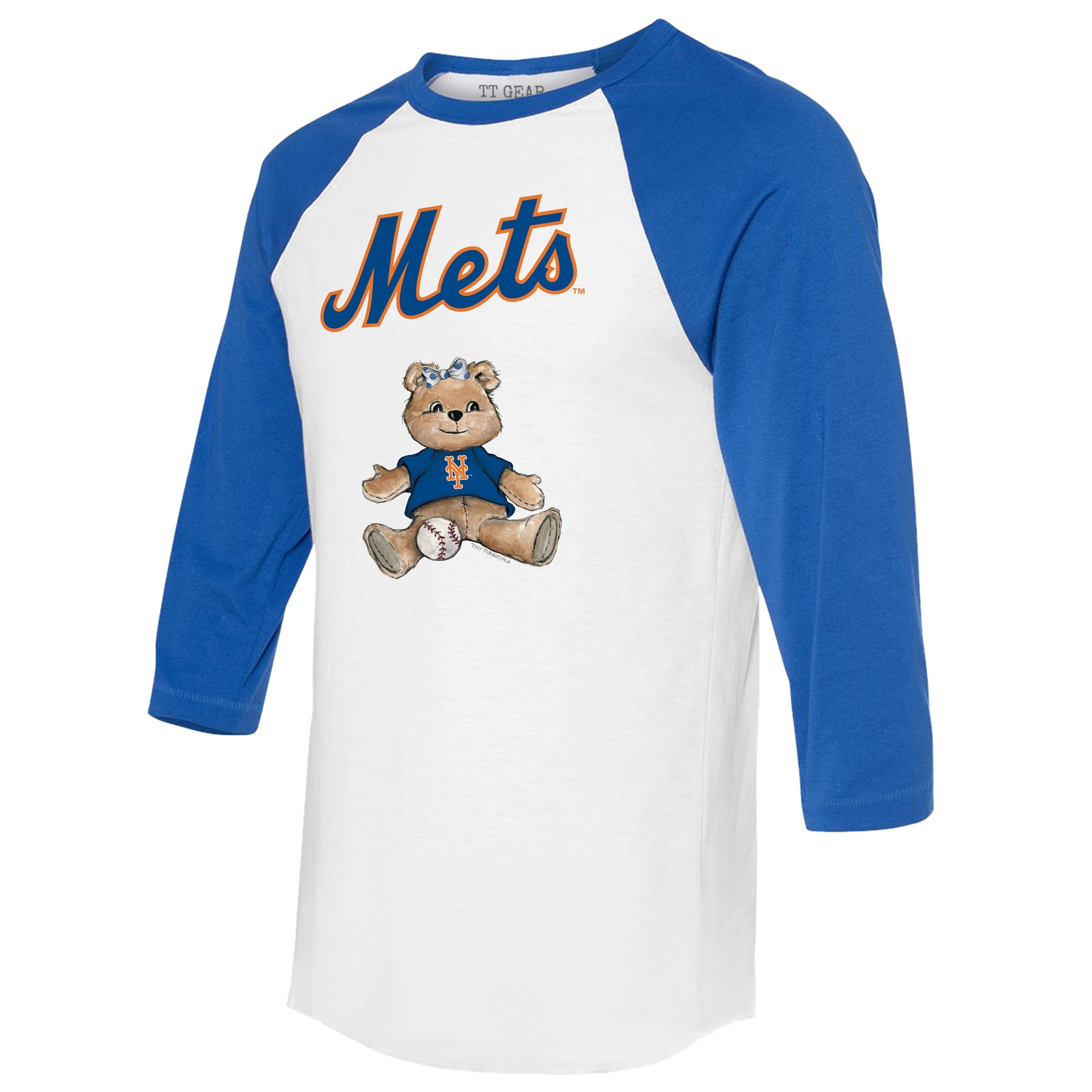New York Mets Girl Teddy 3/4 Royal Blue Sleeve Raglan