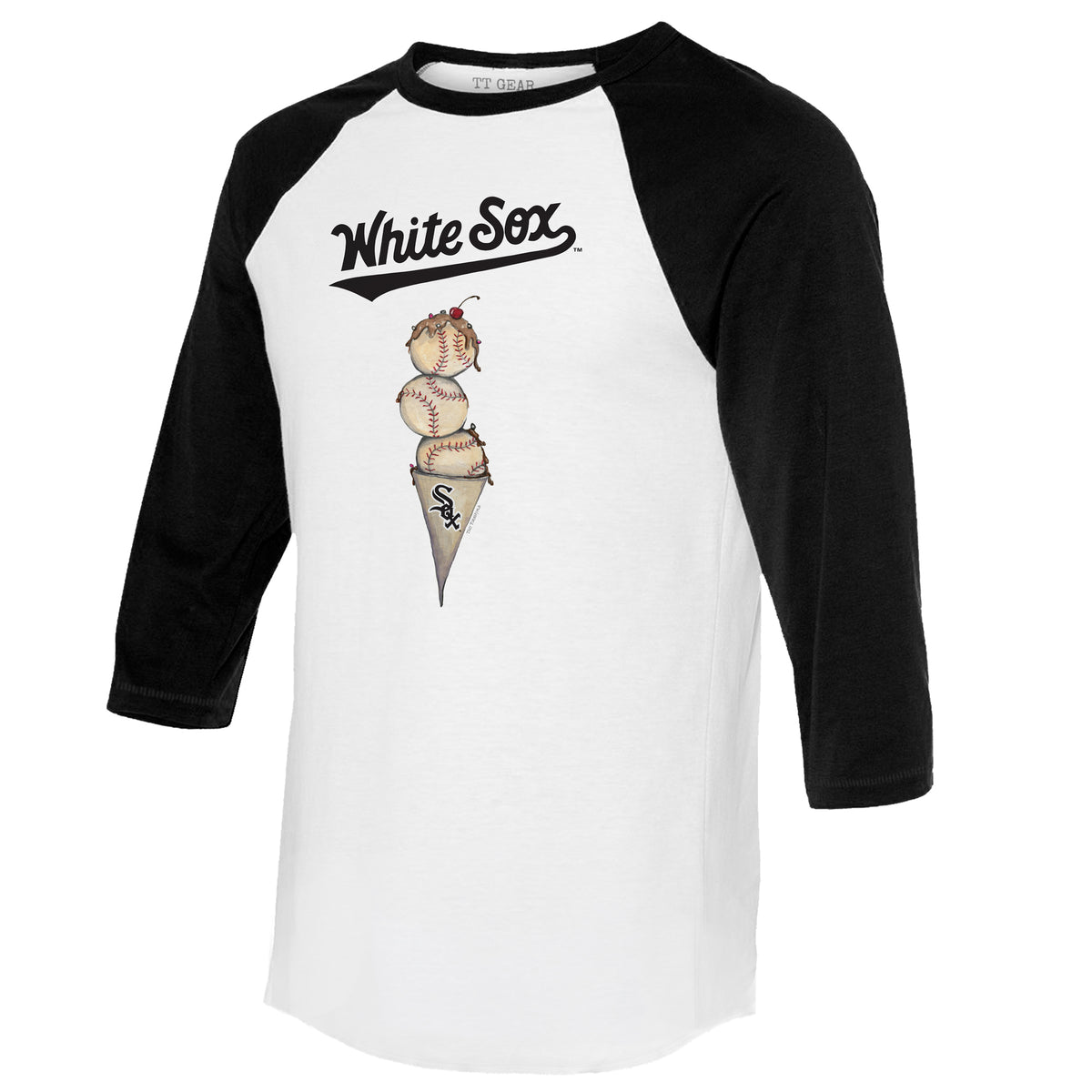Chicago White Sox Triple Scoop 3/4 Black Sleeve Raglan