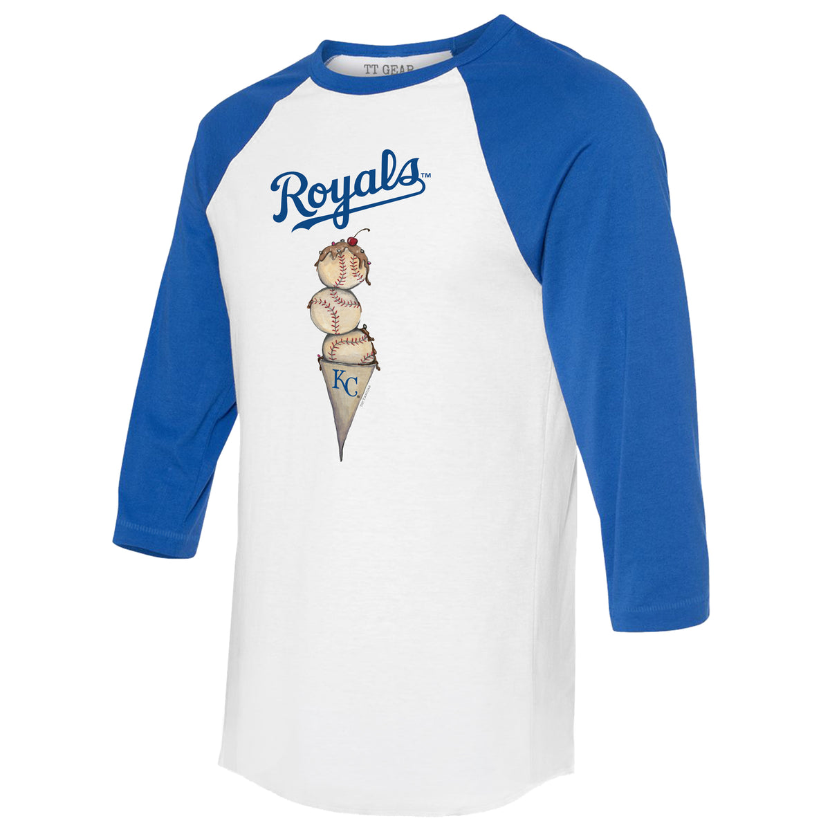 Kansas City Royals Triple Scoop 3/4 Royal Blue Sleeve Raglan