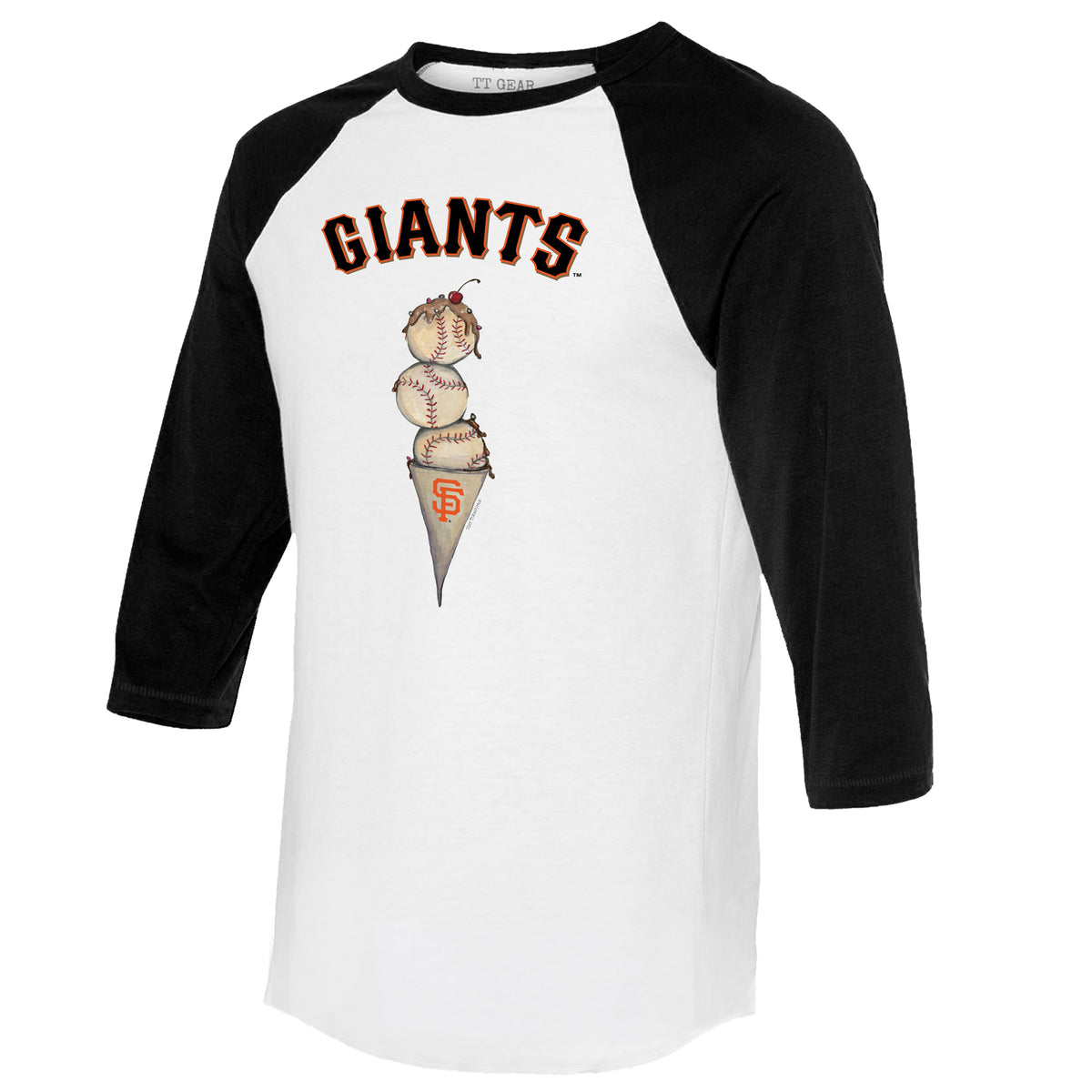 San Francisco Giants Triple Scoop 3/4 Black Sleeve Raglan