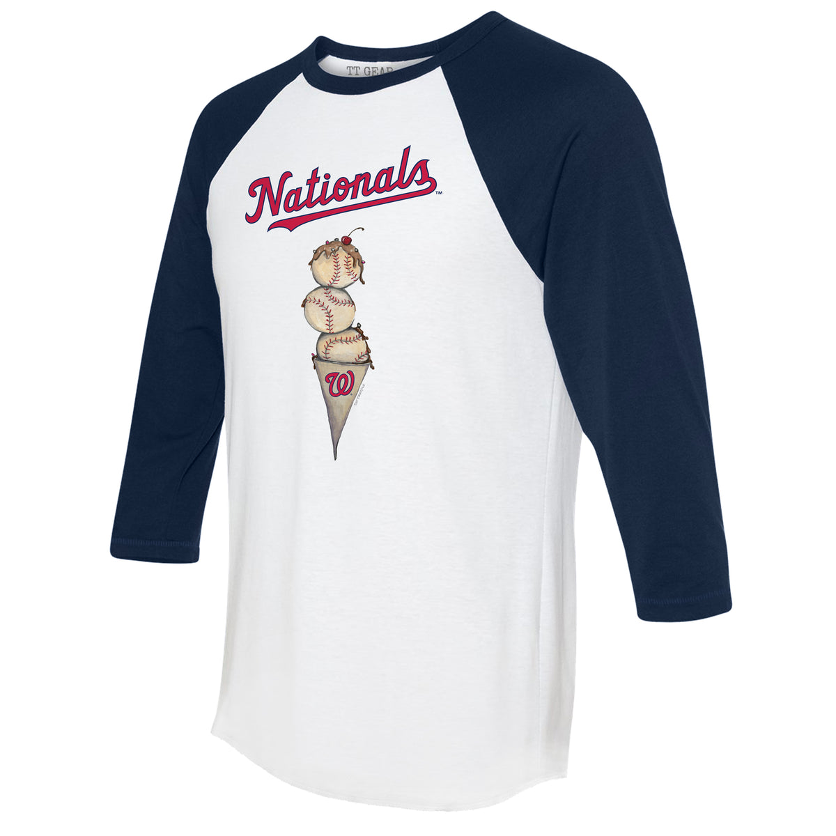 Washington Nationals Triple Scoop 3/4 Navy Blue Sleeve Raglan