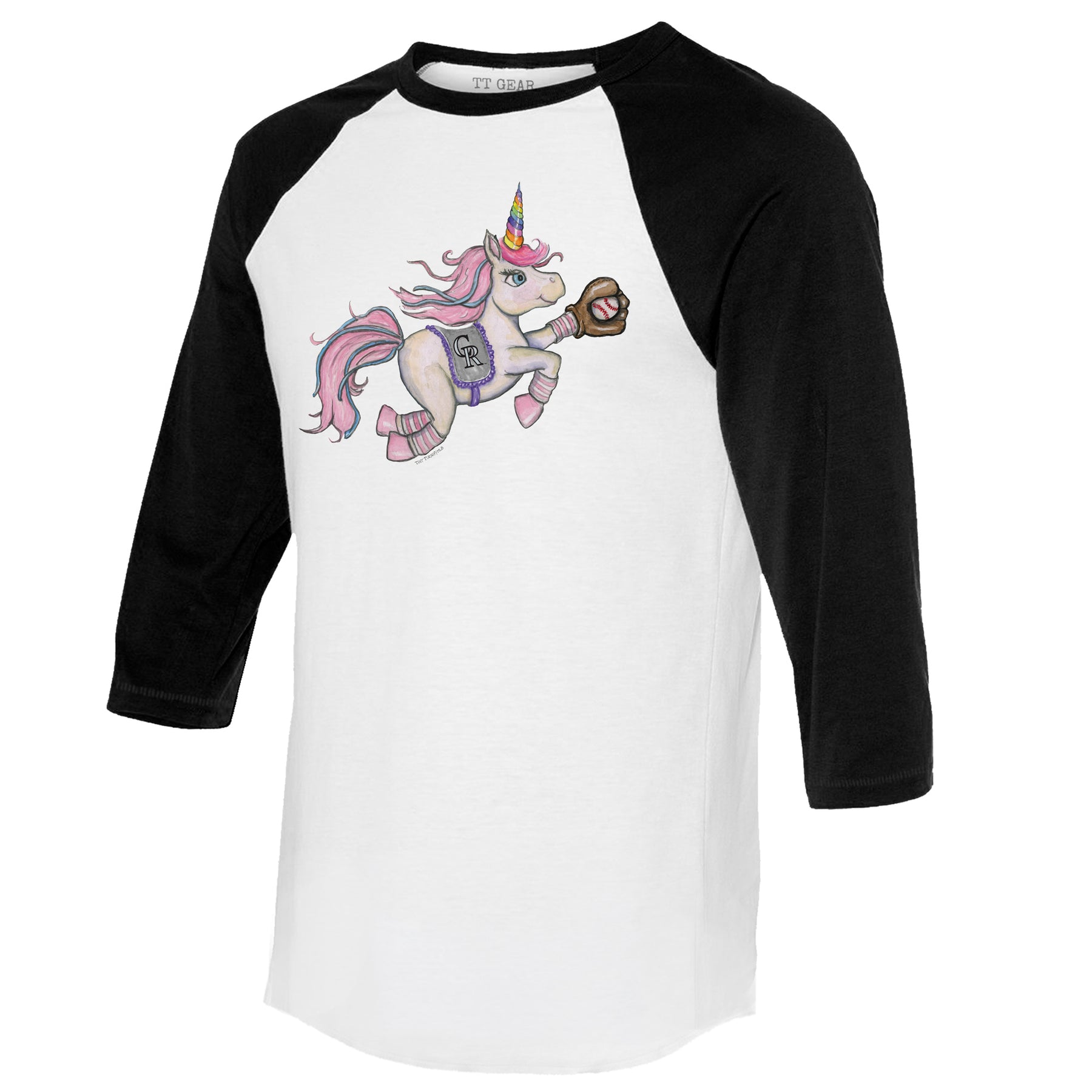 Colorado Rockies Unicorn 3/4 Black Sleeve Raglan