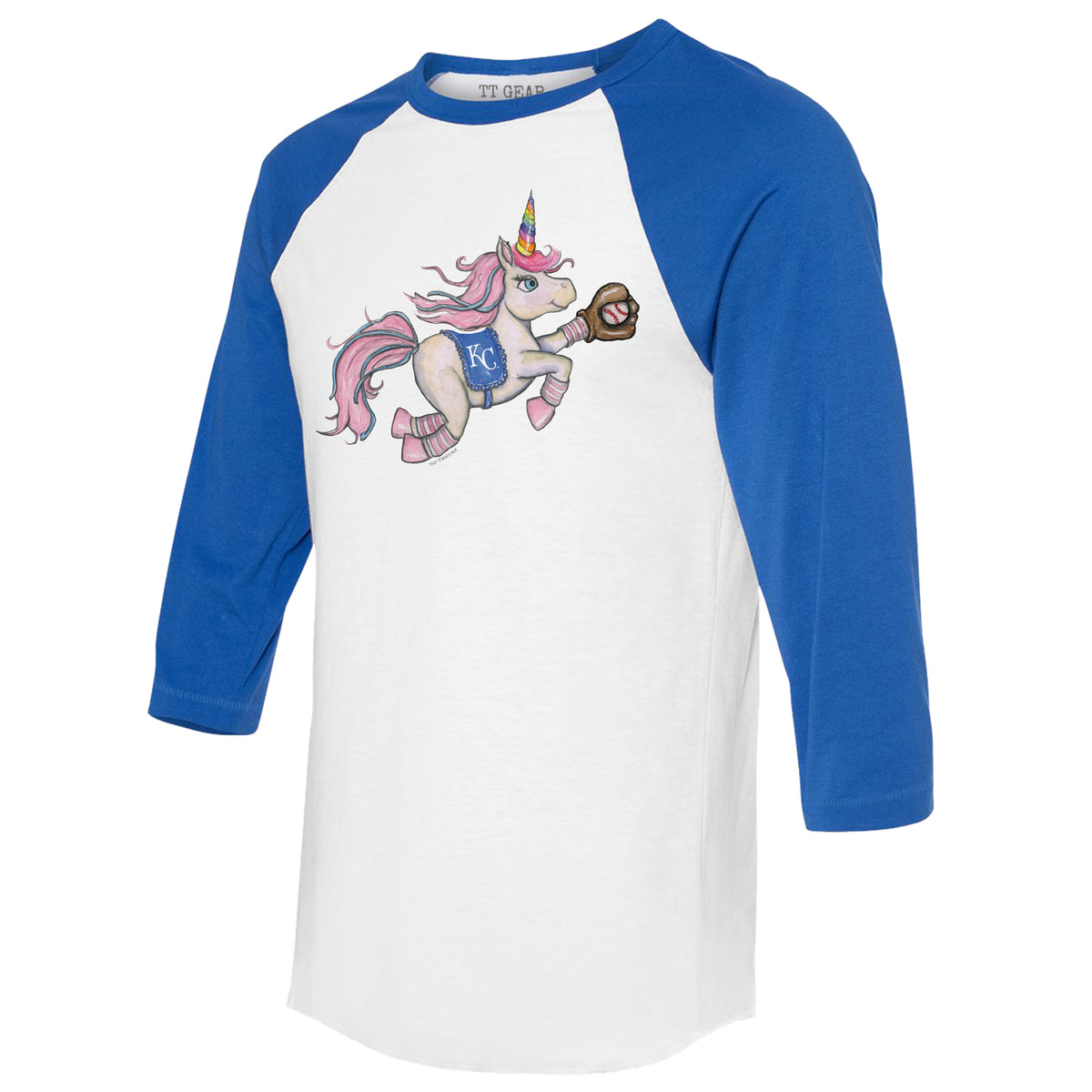Kansas City Royals Unicorn 3/4 Royal Blue Sleeve Raglan