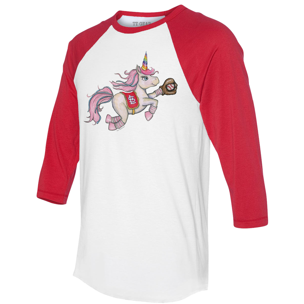 St. Louis Cardinals Unicorn 3/4 Red Sleeve Raglan