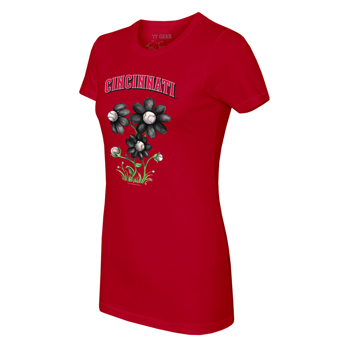 Cincinnati Reds Blooming Baseballs Tee Shirt
