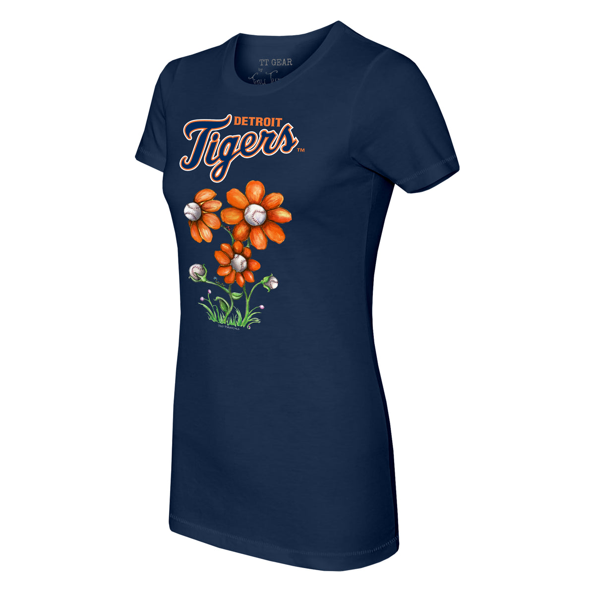 Detroit Tigers Blooming Baseballs Tee Shirt