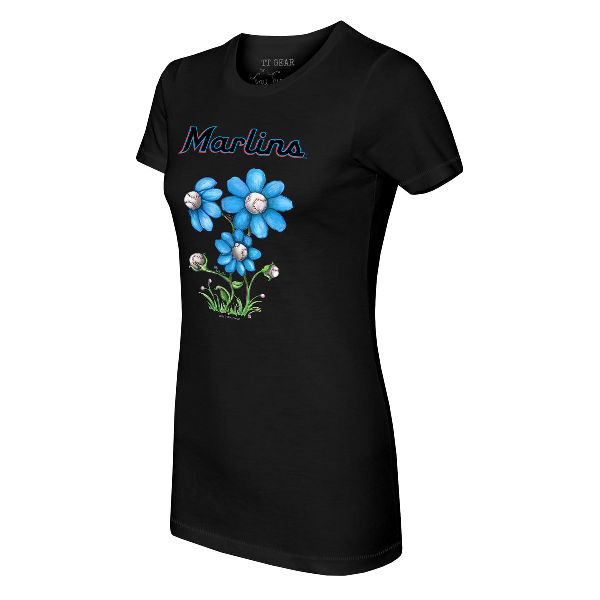 Miami Marlins Blooming Baseballs Tee Shirt