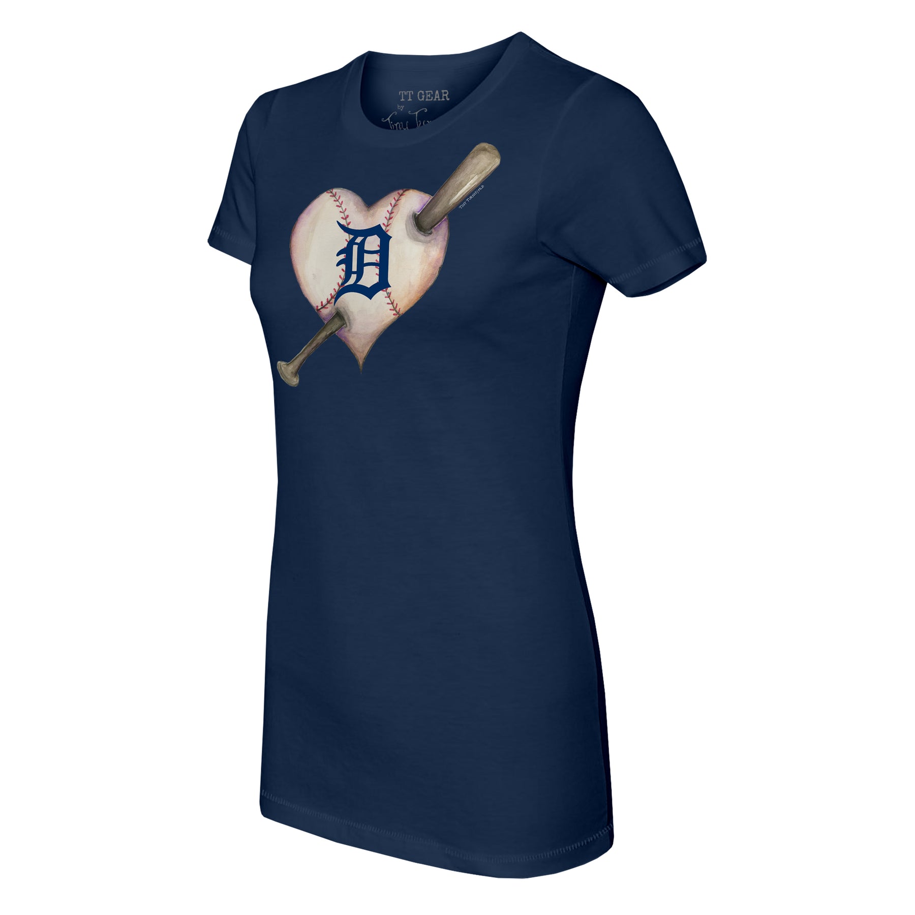 Detroit Tigers Heart Bat Tee Shirt