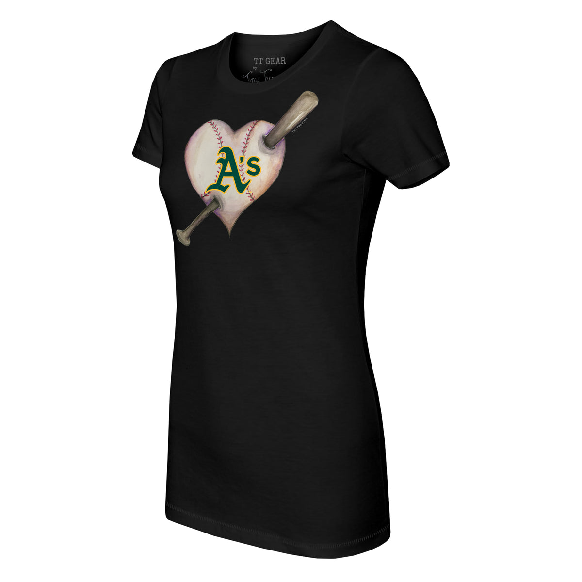 Oakland Athletics Heart Bat Tee Shirt