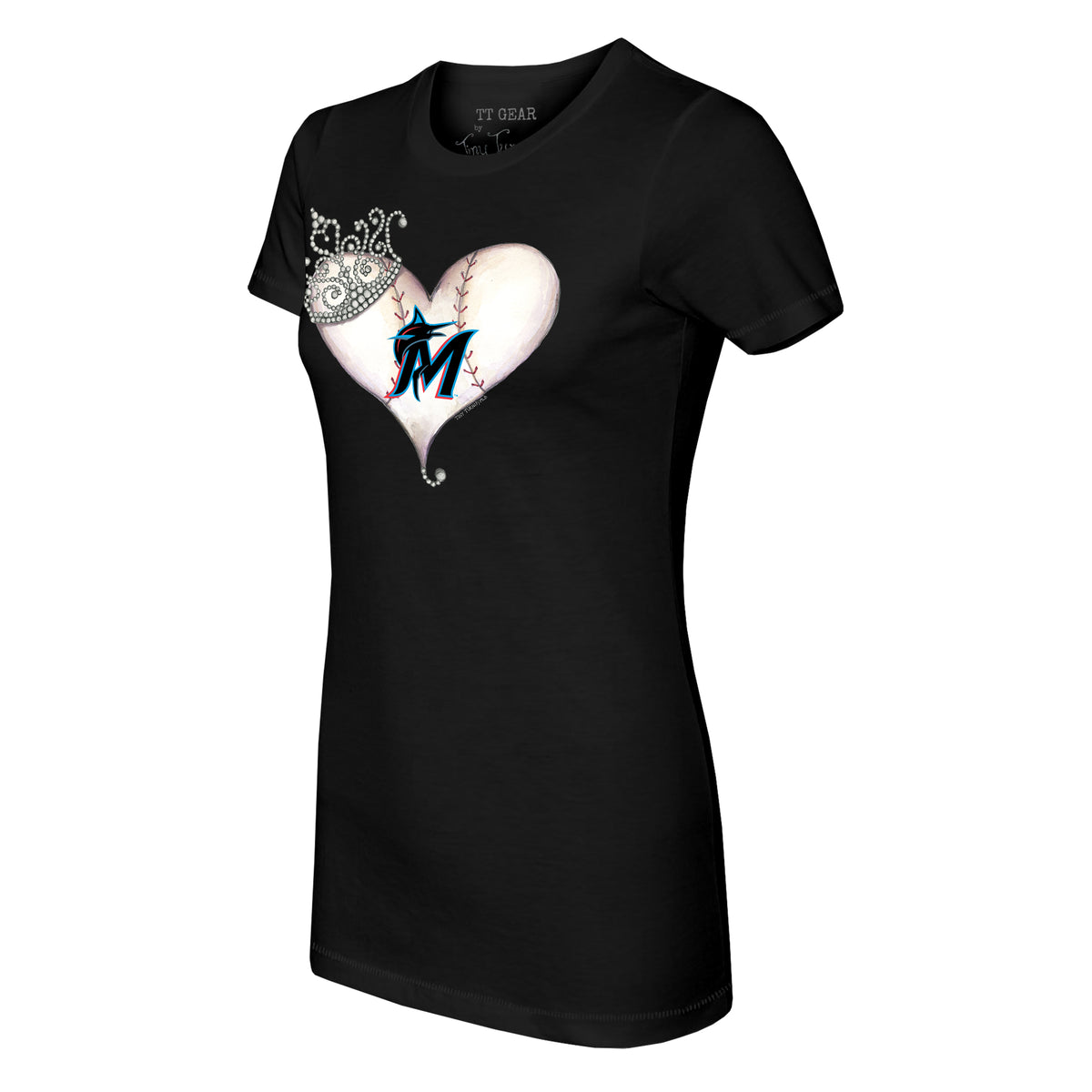 Miami Marlins Tiara Heart Tee Shirt