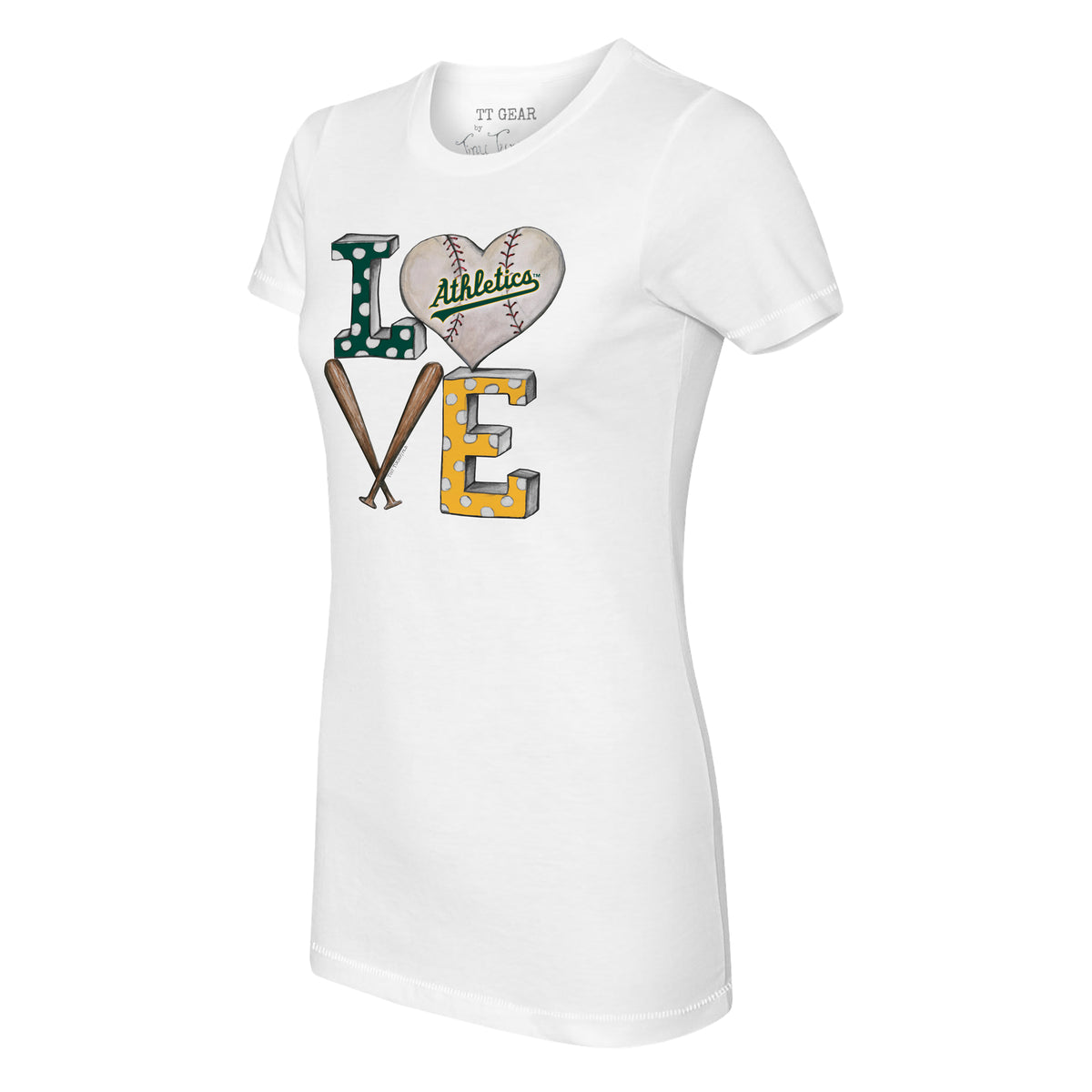 Oakland Athletics Baseball LOVE Tee Shirt