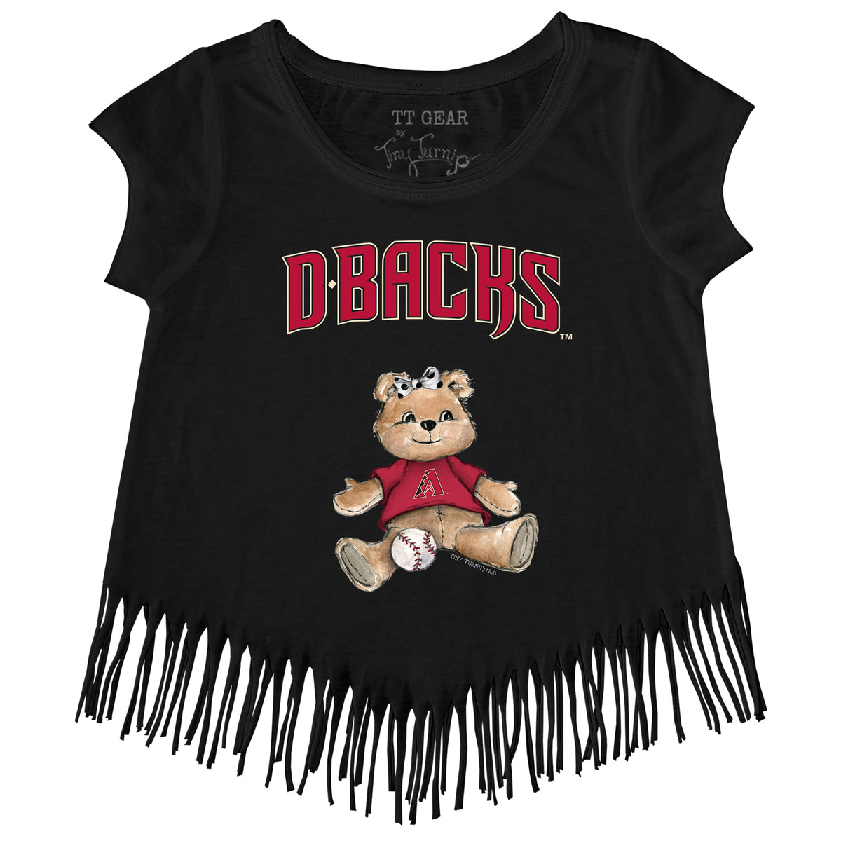 Arizona Diamondbacks Girl Teddy Fringe Tee - Tiny Turnip