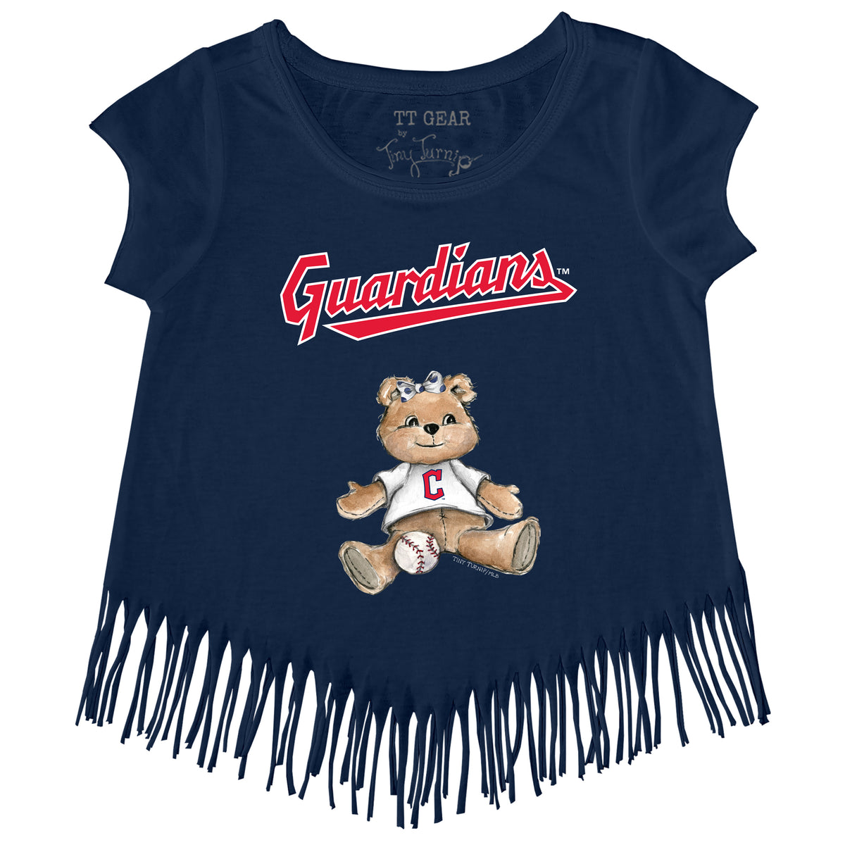 Cleveland Guardians Girl Teddy Fringe Tee - Tiny Turnip