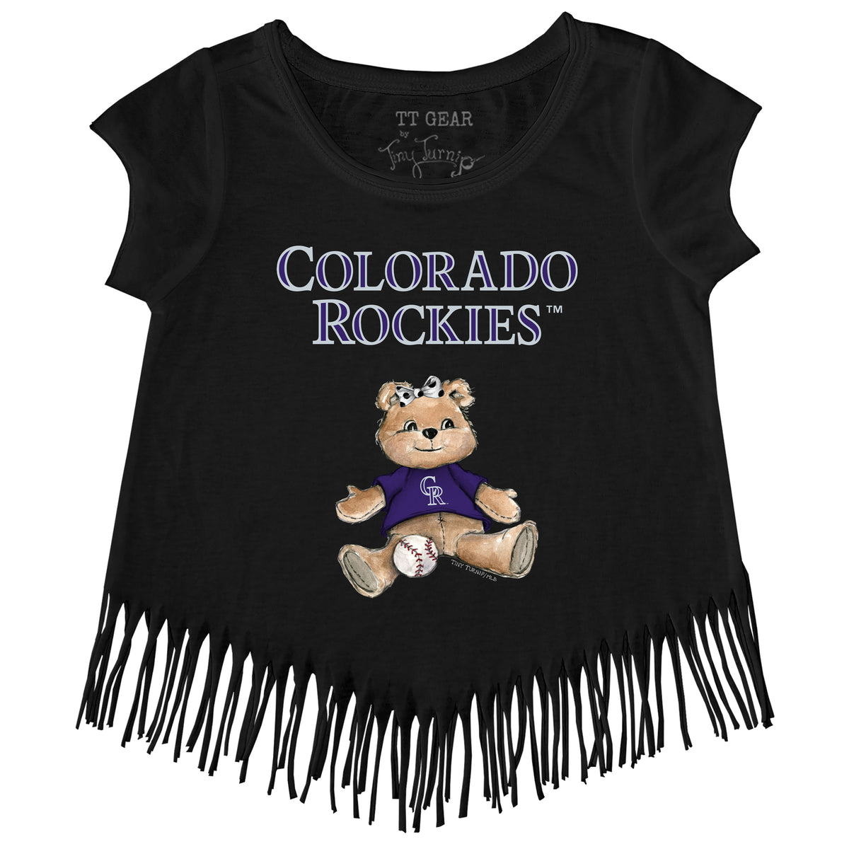 Colorado Rockies Girl Teddy Fringe Tee - Tiny Turnip