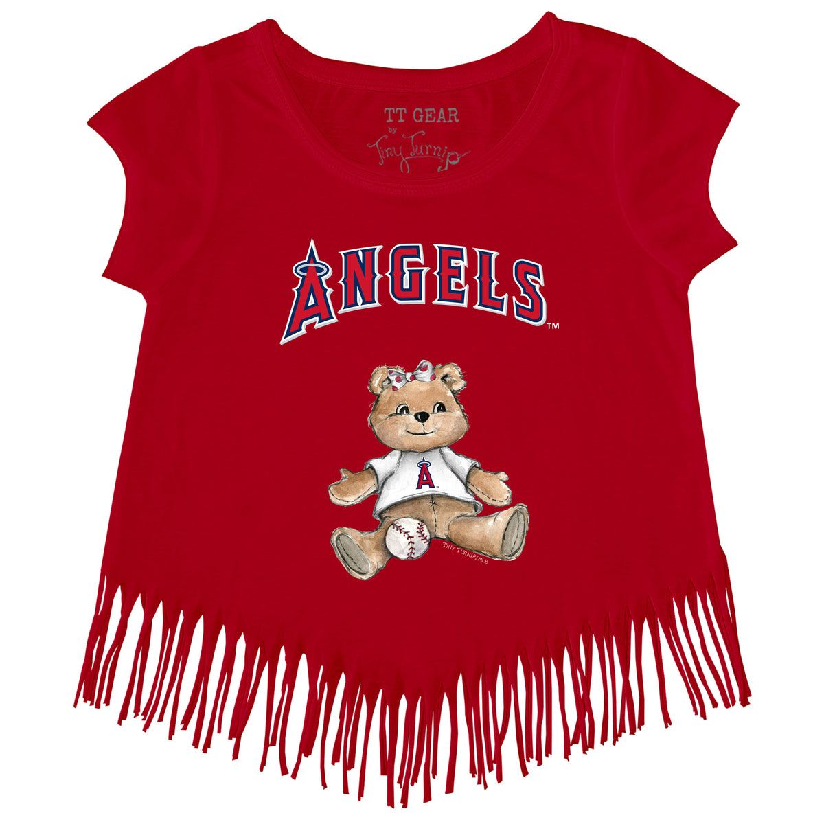 Los Angeles Angels Girl Teddy Fringe Tee - Tiny Turnip