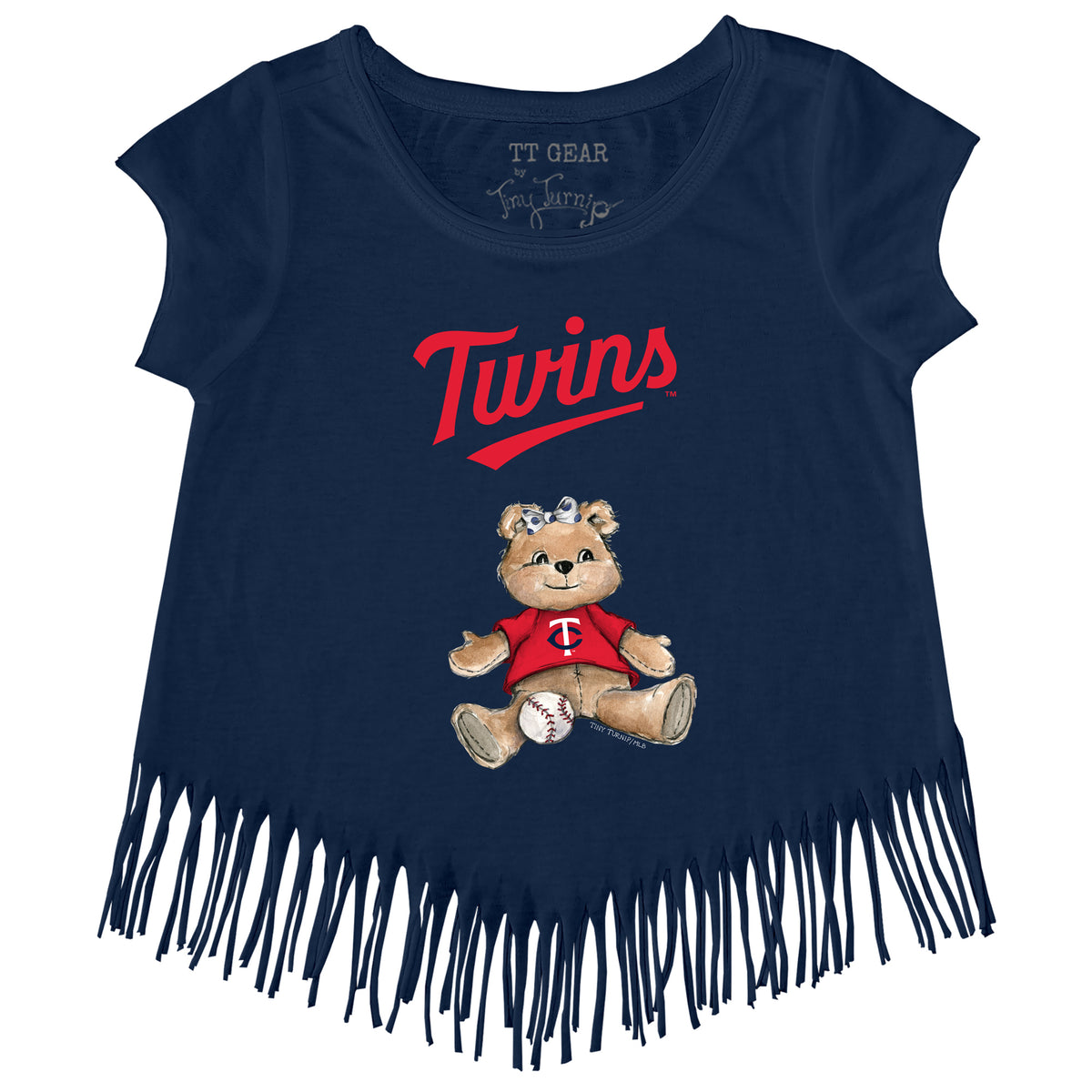 Minnesota Twins Girl Teddy Fringe Tee - Tiny Turnip