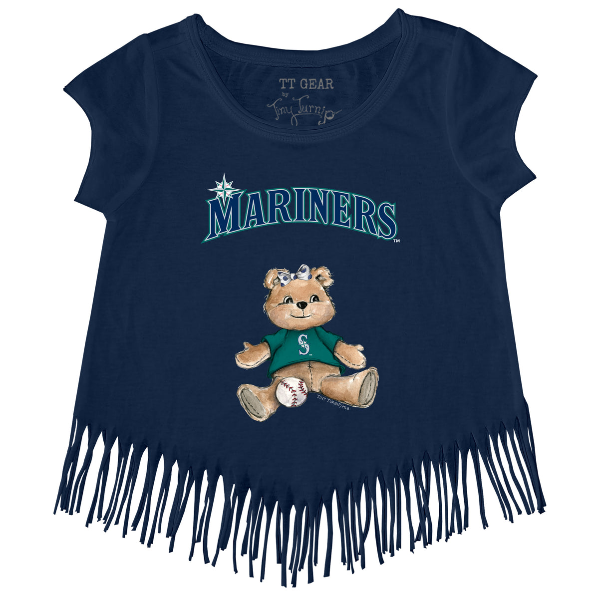 Seattle Mariners Girl Teddy Fringe Tee - Tiny Turnip