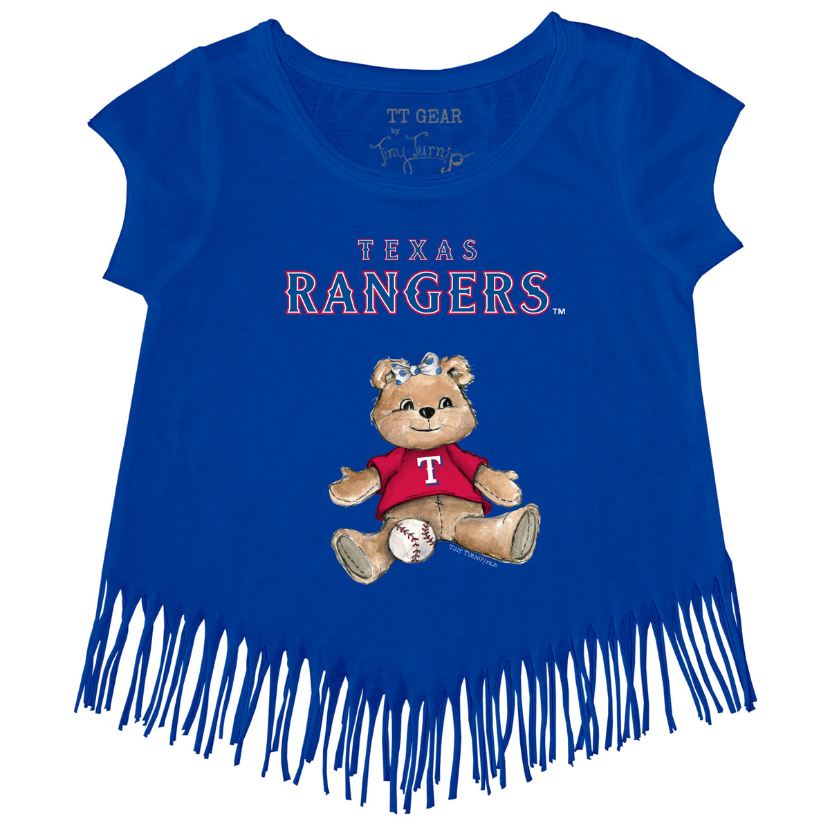 Texas Rangers Girl Teddy Fringe Tee - Tiny Turnip