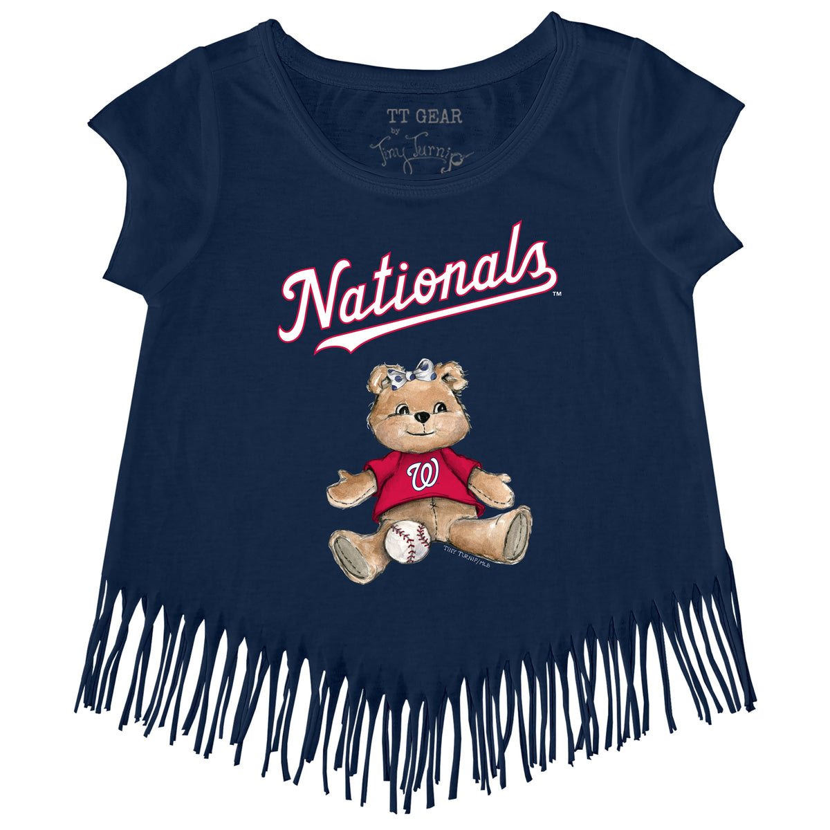 Washington Nationals Girl Teddy Fringe Tee - Tiny Turnip