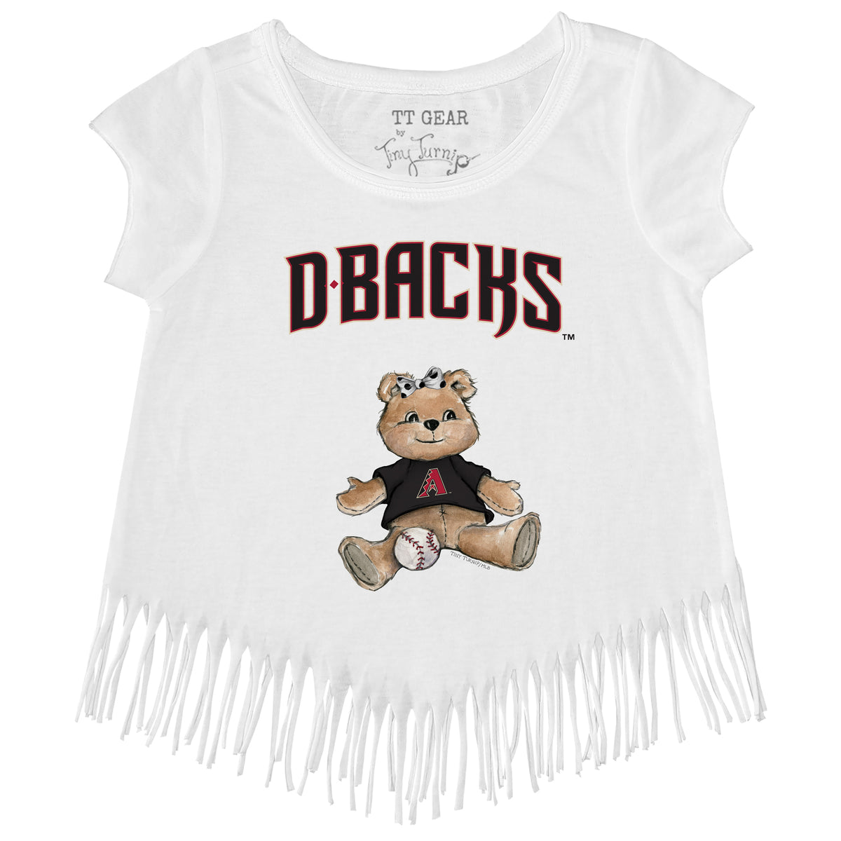 Arizona Diamondbacks Girl Teddy Fringe Tee - Tiny Turnip