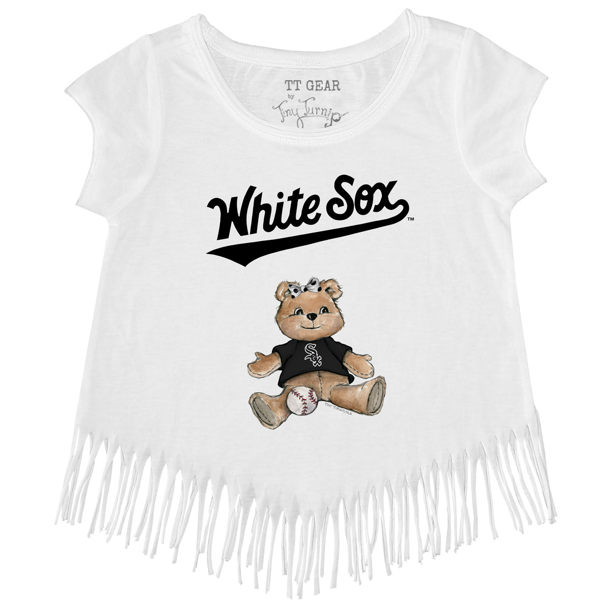 Chicago White Sox Girl Teddy Fringe Tee - Tiny Turnip