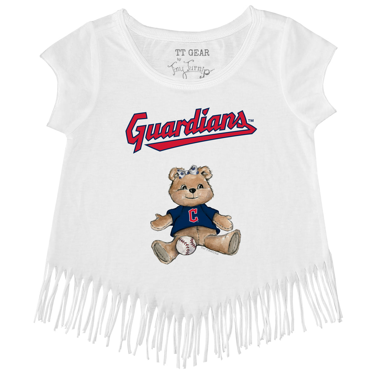 Cleveland Guardians Girl Teddy Fringe Tee - Tiny Turnip