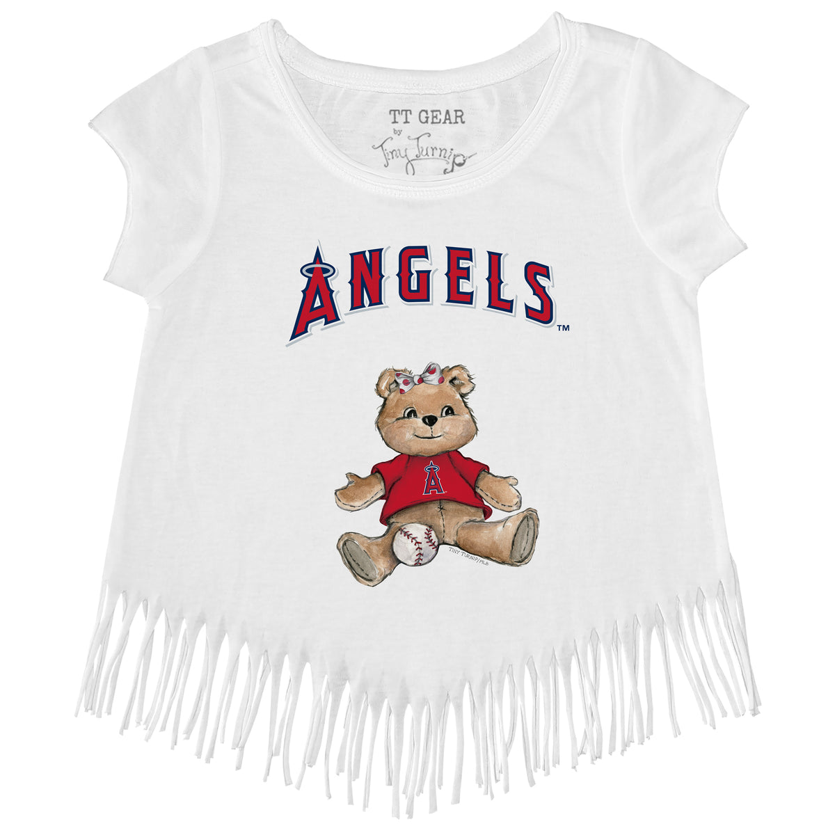 Los Angeles Angels Girl Teddy Fringe Tee - Tiny Turnip