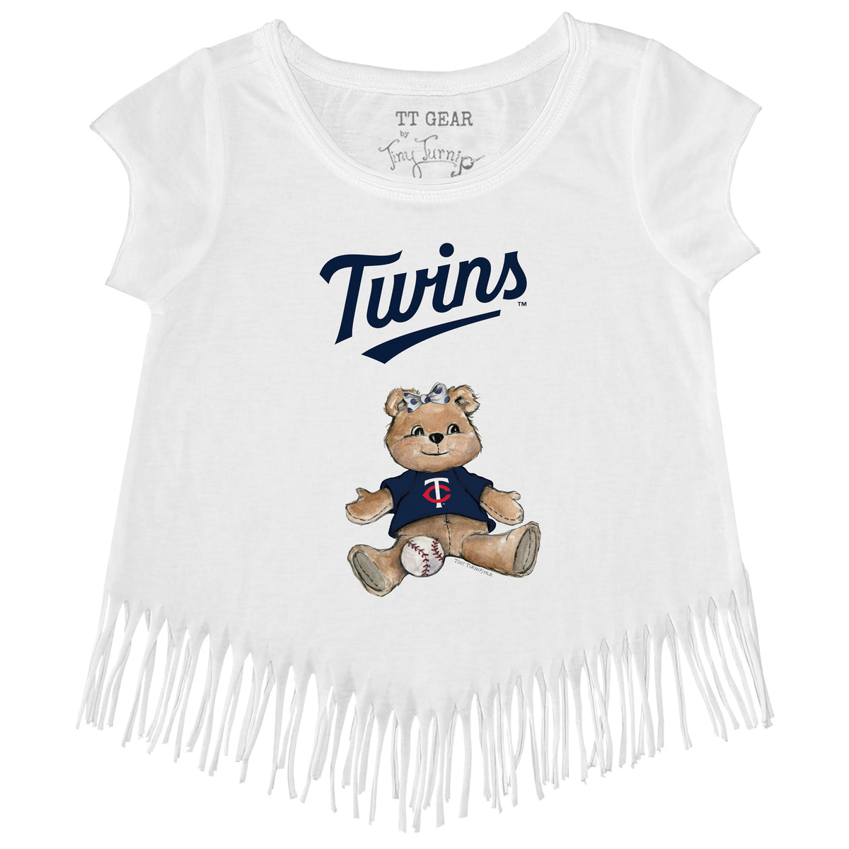 Minnesota Twins Girl Teddy Fringe Tee - Tiny Turnip