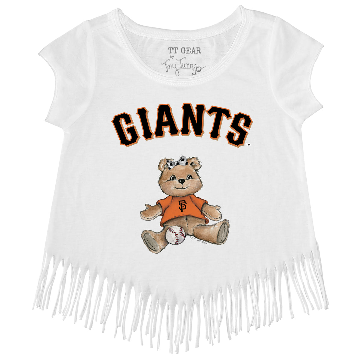 San Francisco Giants Girl Teddy Fringe Tee - Tiny Turnip