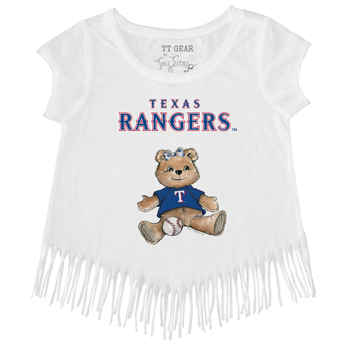 Texas Rangers Girl Teddy Fringe Tee - Tiny Turnip