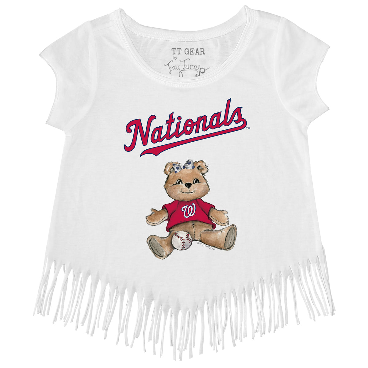 Washington Nationals Girl Teddy Fringe Tee - Tiny Turnip